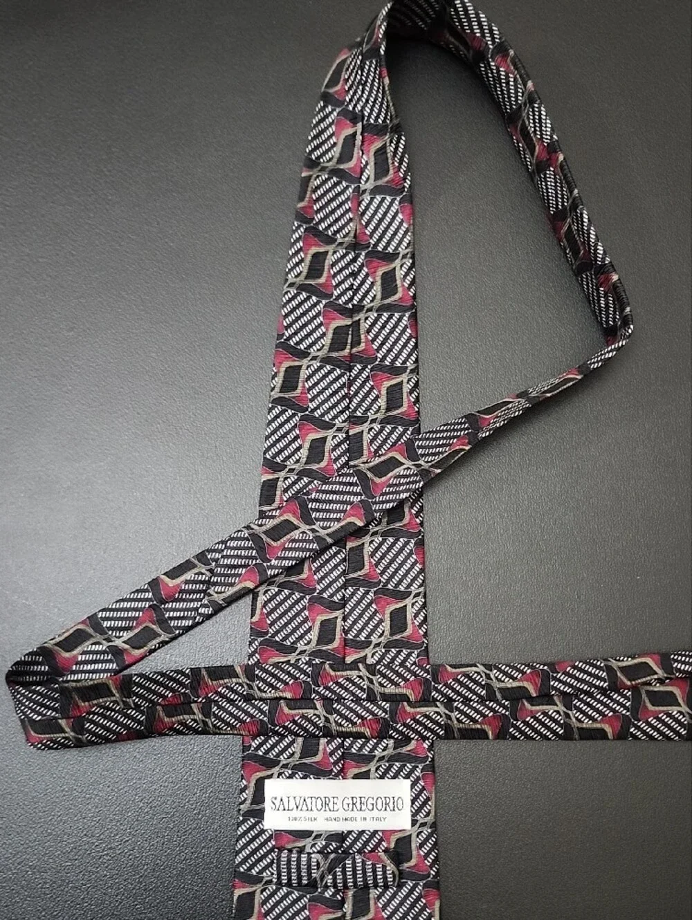 Bundle of 3 Salvatore Gregorio 100% Silk Ties Handmade in Italy Geometric Luxury